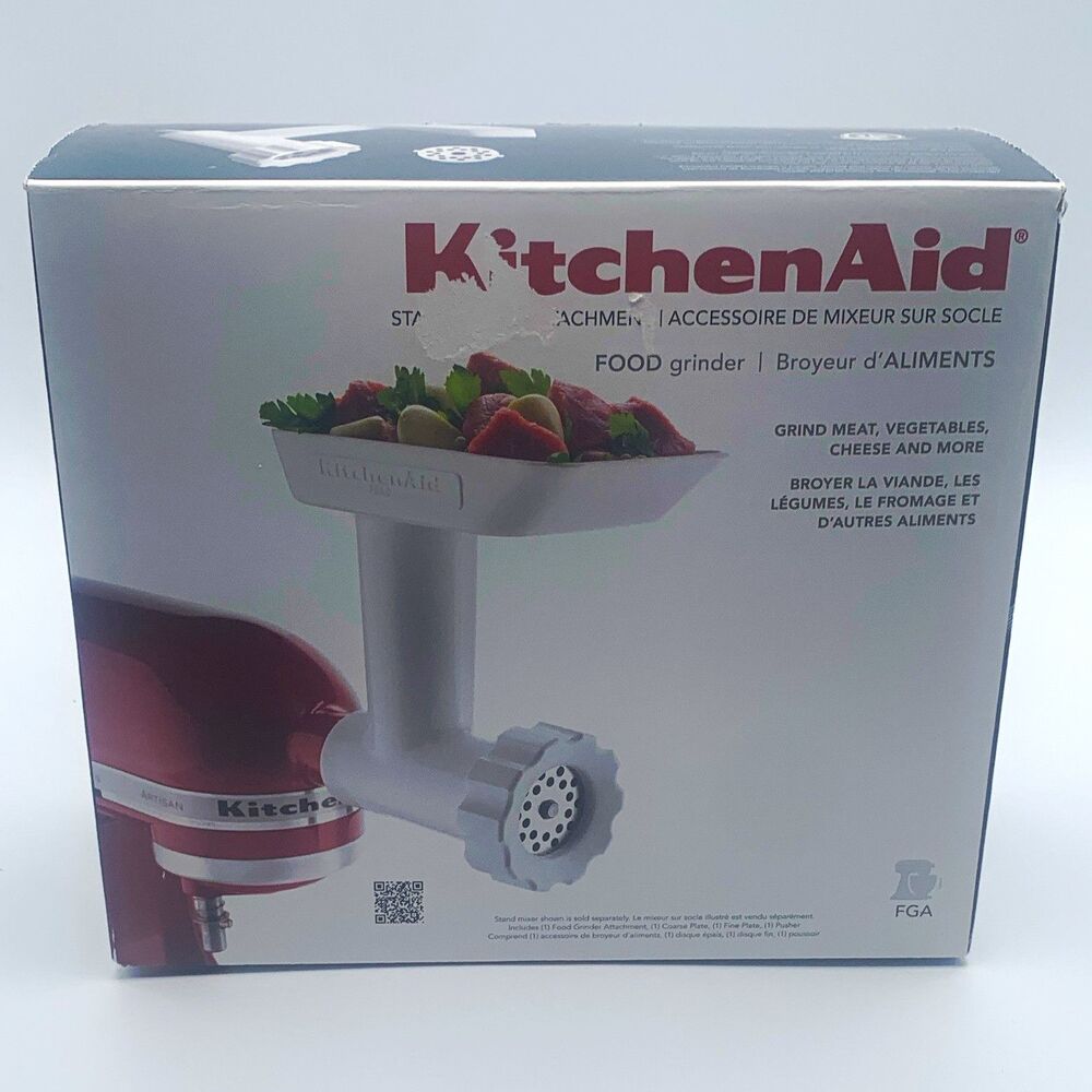 KitchenAid FGA Food Grinder Attachment for Stand Mixer, White, MPN FGA